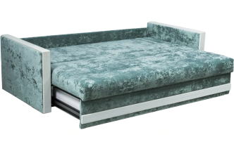 Диван прямой Адель 2, Plush dusty green, декор Рамух белый