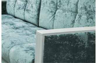 Диван прямой Адель 2, Plush dusty green, декор Рамух белый