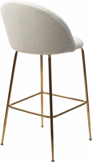 Барный стул Glade NINI-01 Белый, teddy, золотой каркас