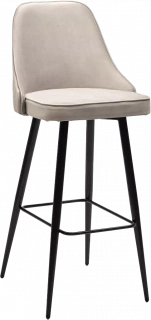 Барный стул Nepal-bar, латте #25, велюр, черный каркас (H=78cm)
