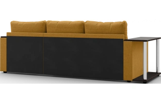 Диван угловой Атланта, модель 110, Savana Plus yellow (соломенный) / ECOstile Chocolate / венге