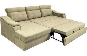 Диван угловой Бруно, Levis 03, нить белая, угол левый