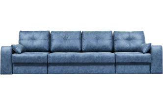 Диван прямой Остин 3, ткань Buffalo ocean, декор Рамух белый