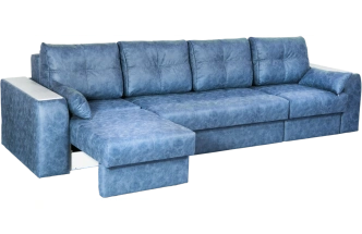 Диван прямой Остин 3, ткань Buffalo ocean, декор Рамух белый