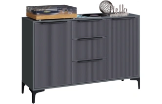 Комод широкий Иадама, графит / графит софт